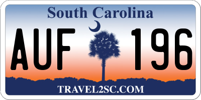 SC license plate AUF196