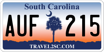 SC license plate AUF215