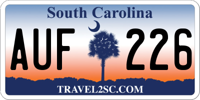 SC license plate AUF226