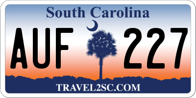 SC license plate AUF227