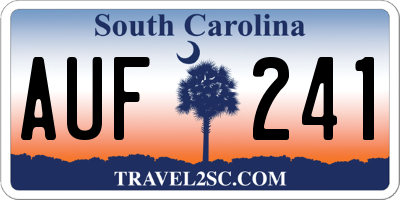 SC license plate AUF241