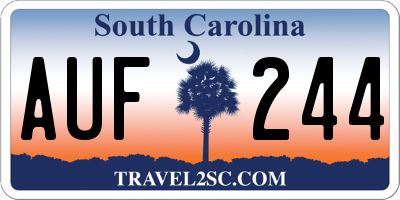 SC license plate AUF244