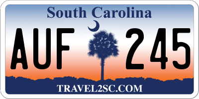 SC license plate AUF245