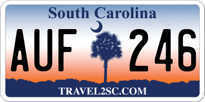 SC license plate AUF246
