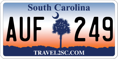 SC license plate AUF249