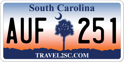 SC license plate AUF251