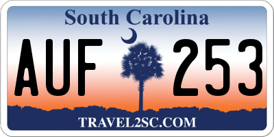 SC license plate AUF253