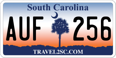 SC license plate AUF256