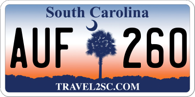 SC license plate AUF260