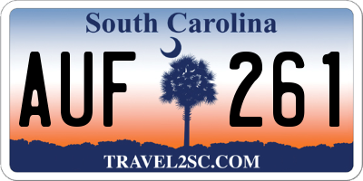SC license plate AUF261