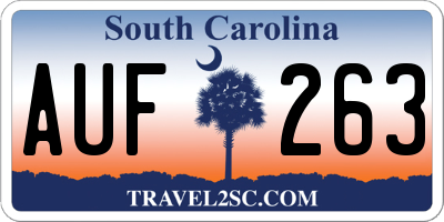 SC license plate AUF263