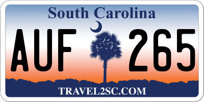 SC license plate AUF265
