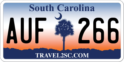 SC license plate AUF266