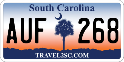 SC license plate AUF268