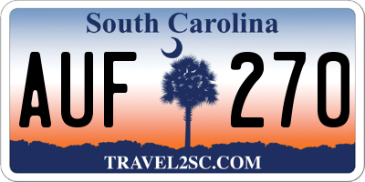 SC license plate AUF270