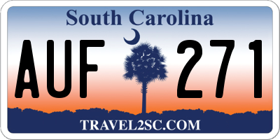 SC license plate AUF271