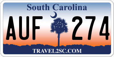 SC license plate AUF274