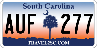 SC license plate AUF277