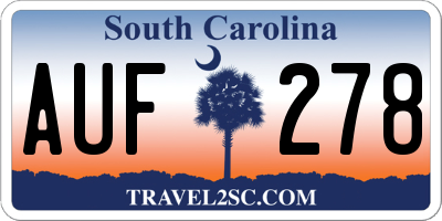 SC license plate AUF278