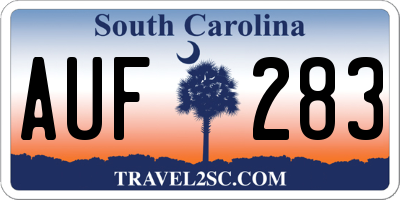 SC license plate AUF283
