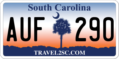 SC license plate AUF290