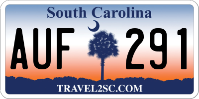 SC license plate AUF291
