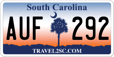 SC license plate AUF292