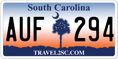 SC license plate AUF294