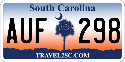 SC license plate AUF298