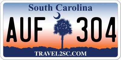 SC license plate AUF304