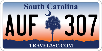 SC license plate AUF307