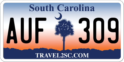SC license plate AUF309
