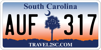 SC license plate AUF317