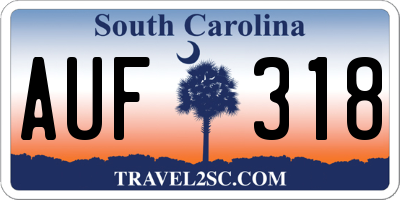 SC license plate AUF318