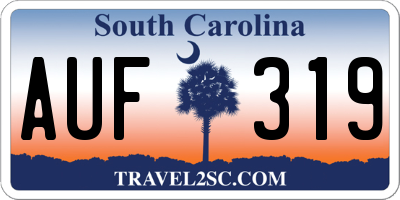 SC license plate AUF319
