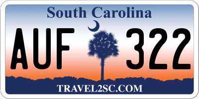 SC license plate AUF322