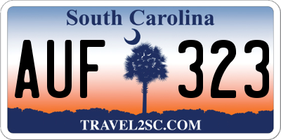 SC license plate AUF323