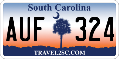 SC license plate AUF324