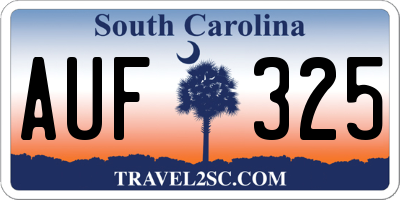 SC license plate AUF325