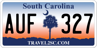 SC license plate AUF327