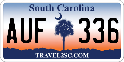 SC license plate AUF336
