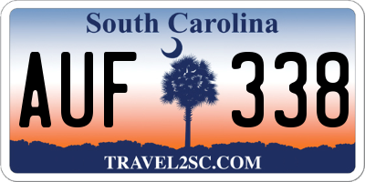 SC license plate AUF338