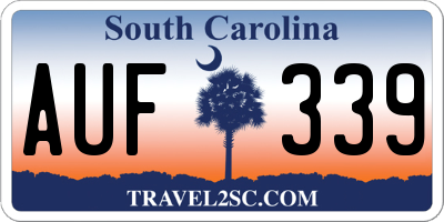 SC license plate AUF339