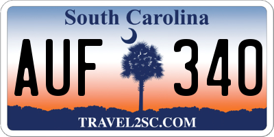SC license plate AUF340