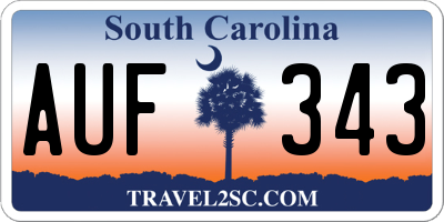 SC license plate AUF343