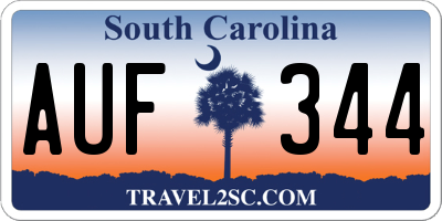SC license plate AUF344