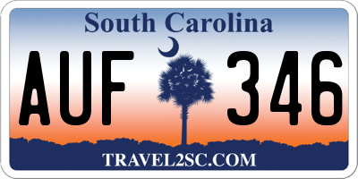 SC license plate AUF346