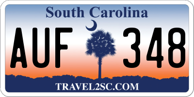 SC license plate AUF348