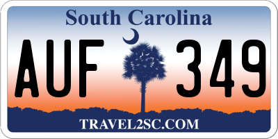 SC license plate AUF349