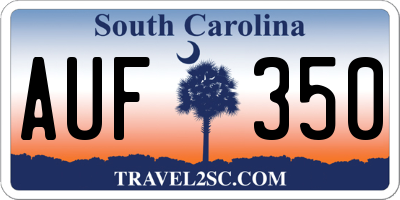 SC license plate AUF350